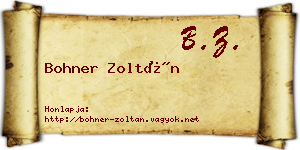 Bohner Zoltán névjegykártya