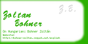 zoltan bohner business card